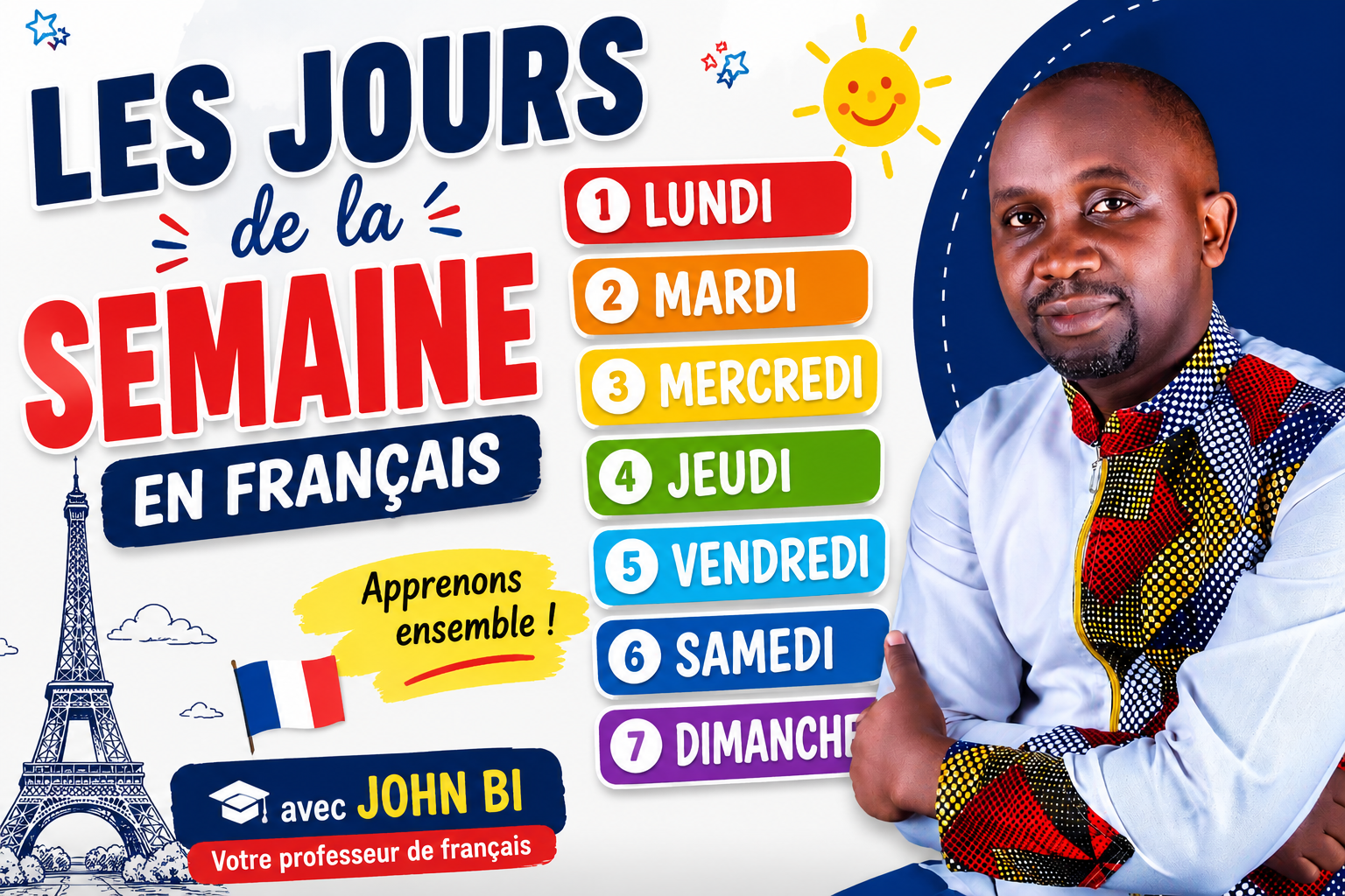 The days of the week in French