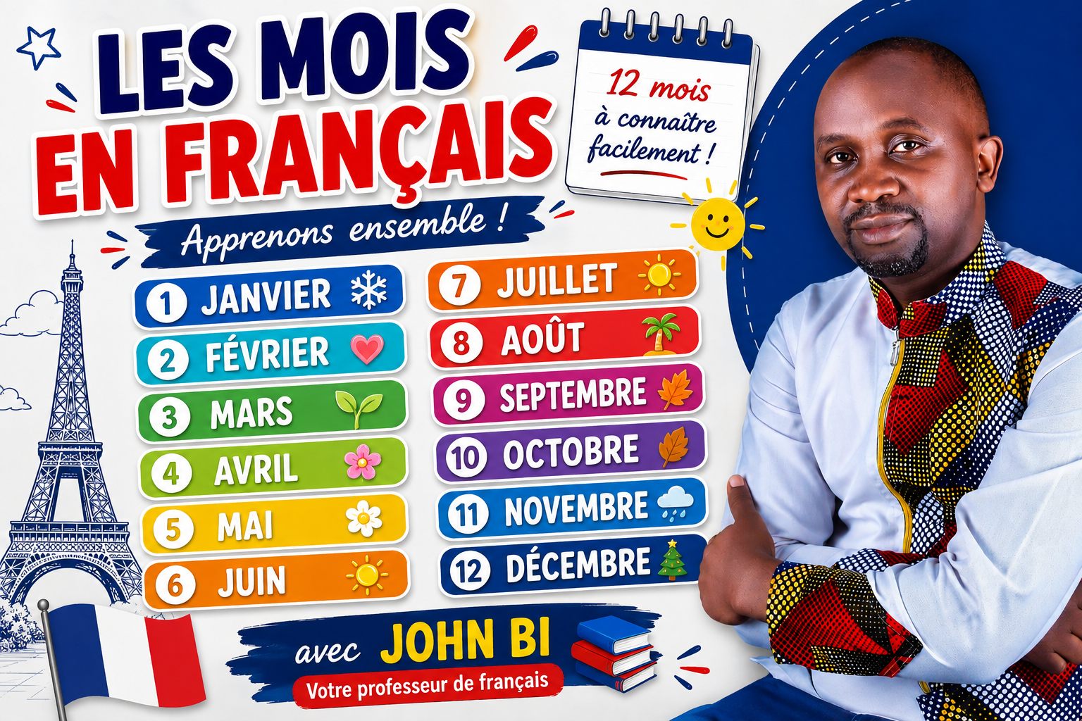Months of the year in french